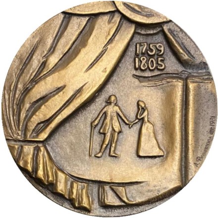 175 лет со дня смерти Фридриха Шиллера. ЛМД. Памятная медаль. 1981 год, СССР. 175 лет со дня смерти Фридриха Шиллера. ЛМД. Памятная медаль. 1981 год, СССР.