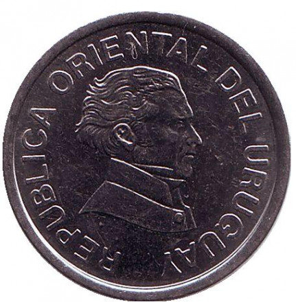 Монета 50 сентесимо. 2005 год, Уругвай.