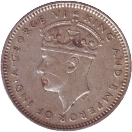 Монета 10 центов. 1939 год, Малайя. Монета 10 центов. 1939 год, Малайя.