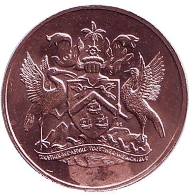 Монета 1 цент. 1972 год, Тринидад и Тобаго. 10 лет независимости.