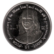 Монета 1 доллар. 2006 год, Британские Виргинские острова. 500 лет картине Леонардо да Винчи "Мона Лиза"(Джоконда).