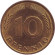 Монета 10 пфеннигов. 1994 год (J), ФРГ. Дубовые листья. Монета 10 пфеннигов. 1994 год (J), ФРГ. Дубовые листья.