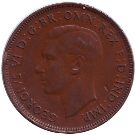 Монета 1 пенни. 1941 год, Австралия. (Точка после "PENNY") Кенгуру. Монета 1 пенни. 1941 год, Австралия. (Точка после "PENNY") Кенгуру.