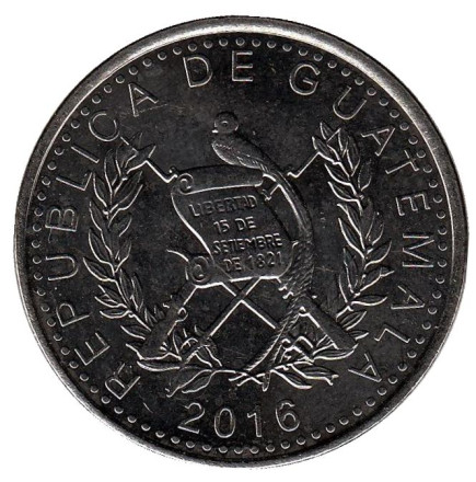 Монета 25 сентаво. 2016 год, Гватемала. Индианка.