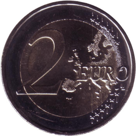 Монета 2 евро. 2021 год, Латвия. 100 лет признанию государственной независимости Латвии.