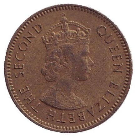 Монета 10 центов. 1972 год, Гонконг.