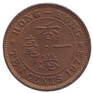 Монета 10 центов. 1972 год, Гонконг. Монета 10 центов. 1972 год, Гонконг.