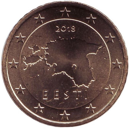 Монета 50 центов. 2018 год, Эстония.