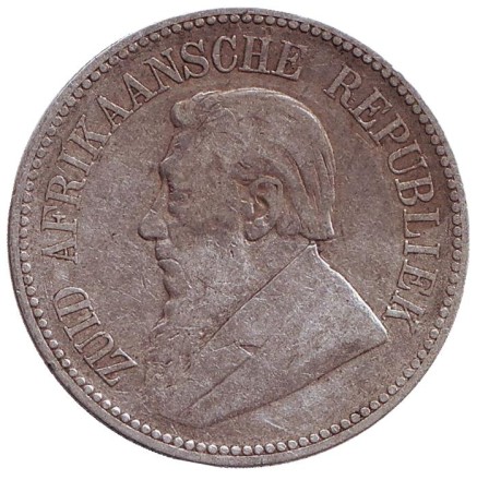 Монета 2,5 шиллинга. 1896 год, ЮАР. Монета 2,5 шиллинга. 1896 год, ЮАР.