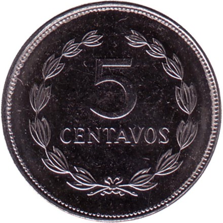 Монета 5 сентаво. 1999 год, Сальвадор. Франциско Морасан.