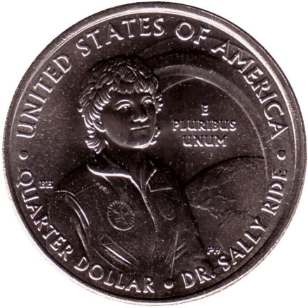 Монета 25 центов. 2022 год (D), США. Салли Райд. Серия "Американские женщины".