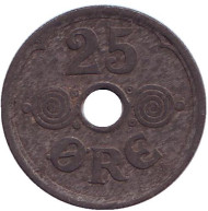 Монета 25 эре. 1944 год, Дания. Монета 25 эре. 1944 год, Дания.