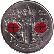 Монета 25 центов. 2010 год, Канада. 65 лет окончания Второй мировой войны 1941-1945 гг. Монета 25 центов. 2010 год, Канада. 65 лет окончания Второй мировой войны 1941-1945 гг.