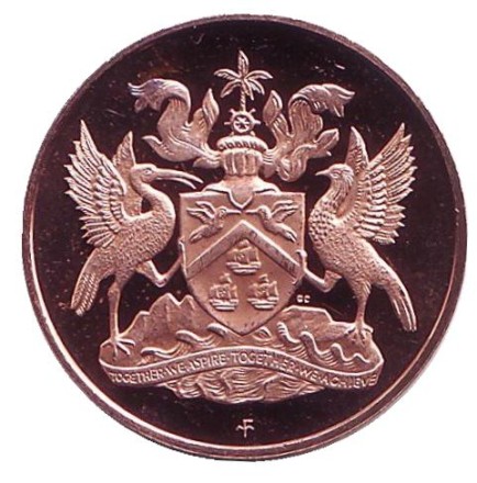 Монета 5 центов. 1973 год, Тринидад и Тобаго. Proof. Монета 5 центов. 1973 год, Тринидад и Тобаго. Proof.