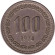 Монета 100 вон. 1974 год, Южная Корея. Монета 100 вон. 1974 год, Южная Корея.
