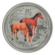 Монета 1 доллар. 2014 год, Австралия. Год лошади. (Цветная). Монета 1 доллар. 2014 год, Австралия. Год лошади. (Цветная).