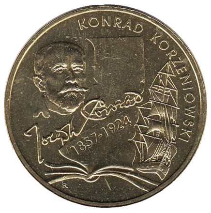 Монета 2 злотых, 2007 год, Польша. 150 лет со дня рождения Конрада Коженёвского.