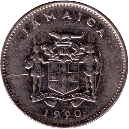 Монета 10 центов. 1990 год. Ямайка.