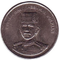 Монета 5 сенов. 2004 год, Бруней. Султан Хассанал Болкиах. Монета 5 сенов. 2004 год, Бруней. Султан Хассанал Болкиах.