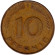 Монета 10 пфеннигов. 1972 год (G), ФРГ. Дубовые листья.