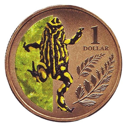Монета 1 доллар. 2012 год, Австралия. Яркая ложная жаба.