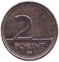 Монета 2 форинта. 1999 год, Венгрия. Монета 2 форинта. 1999 год, Венгрия.