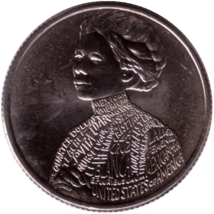 Монета 25 центов. 2023 год (P), США. Джовита Идар. Серия "Американские женщины".