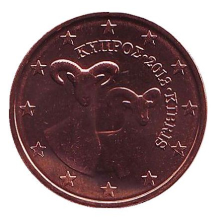 Монета 2 цента. 2013 год, Кипр.
