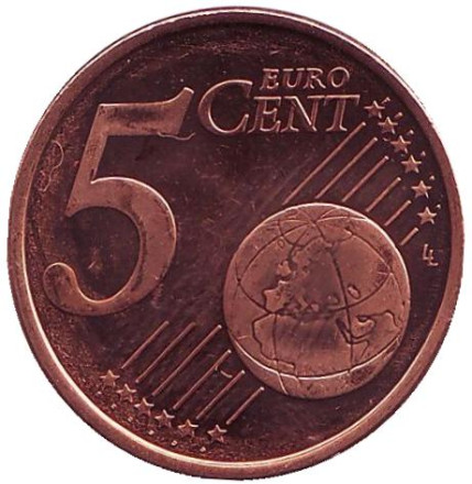 Монета 5 центов, 2007 год, Словения. Монета 5 центов, 2007 год, Словения.