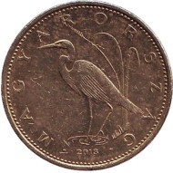 Монета 5 форинтов. 2013 год, Венгрия. Большая белая цапля. Монета 5 форинтов. 2013 год, Венгрия. Большая белая цапля.