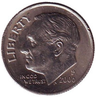 Рузвельт. Монета 10 центов. 2006 (P) год, США.