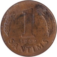 Монета 1 сантим. 1939 год, Латвия. Монета 1 сантим. 1939 год, Латвия.
