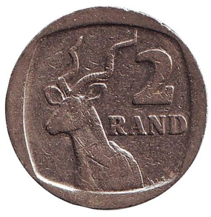 Монета 2 ранда. 1992 год, ЮАР. Антилопа.