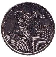 Монета 200 песо. 2017 год, Колумбия. UNC. Красный ара. Монета 200 песо. 2017 год, Колумбия. UNC. Красный ара.