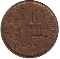 10 франков. 1955 год, Франция.