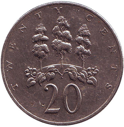 Монета 20 центов. 1988 год, Ямайка.