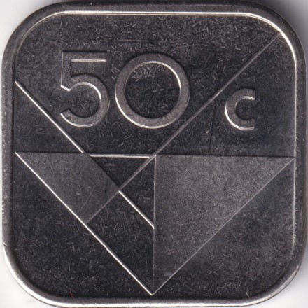 Монета 50 центов, 2023 год, Аруба.