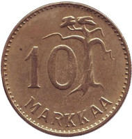 Монета 10 марок. 1956 год, Финляндия. Монета 10 марок. 1956 год, Финляндия.