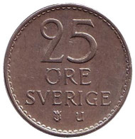 Монета 25 эре. 1962 год, Швеция. Монета 25 эре. 1962 год, Швеция.