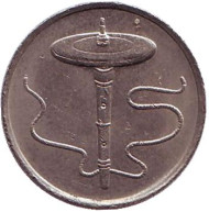 Монета 5 сен. 1989 год, Малайзия. Волчок. Монета 5 сен. 1989 год, Малайзия. Волчок.