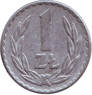 Монета 1 злотый. 1976 год, Польша. Монета 1 злотый. 1976 год, Польша.