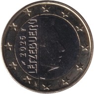 Монета 1 евро. 2025 год, Люксембург. Монета 1 евро. 2025 год, Люксембург.