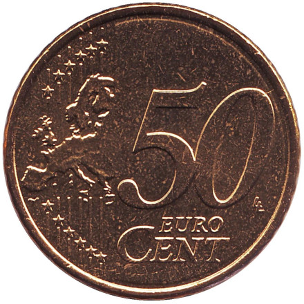 Монета 50 центов. 2008 год, Греция. Монета 50 центов. 2008 год, Греция.
