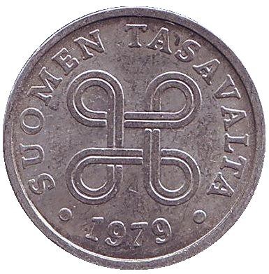 Монета 5 пенни. 1979 год, Финляндия.
