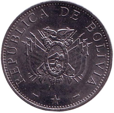 Монета 20 сентаво. 2006 год, Боливия.