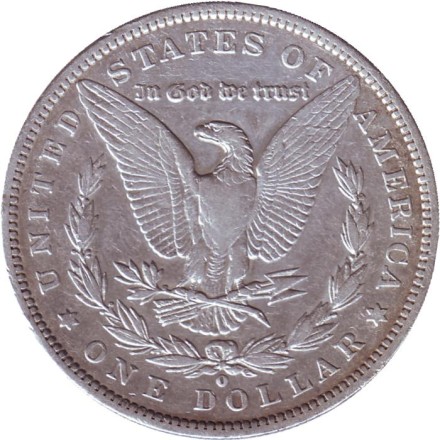 Монета 1 доллар. 1889 год, США. (Отметка монетного двора: "О") Моргановский доллар. Монета 1 доллар. 1889 год, США. (Отметка монетного двора: "О") Моргановский доллар.