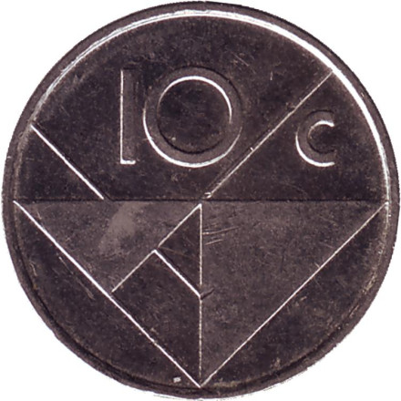 Монета 10 центов. 2004 год, Аруба.