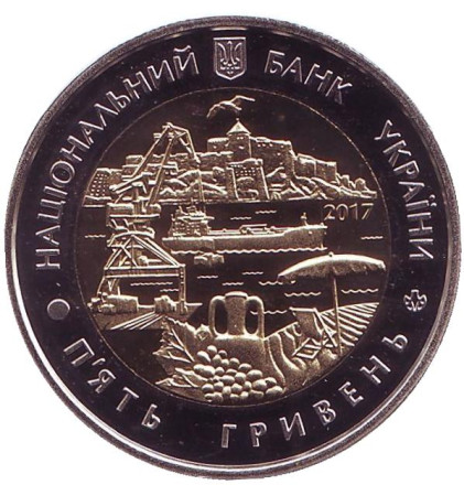 Монета 5 гривен. 2017 год, Украина. 85 лет Одесской области.
