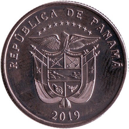 Монета 1/4 бальбоа. 2019 год, Панама. Васко Нуньес де Бальбоа.