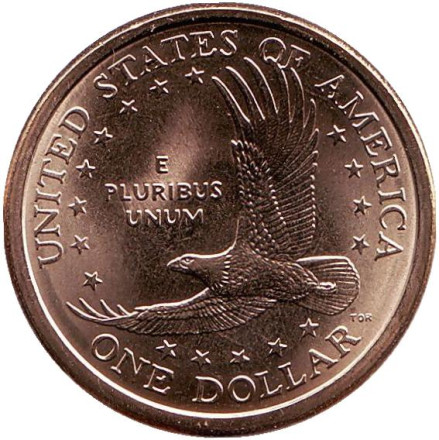 Сакагавея (Парящий орел), серия "Коренные американцы". 1 доллар, 2007 год (P), США.